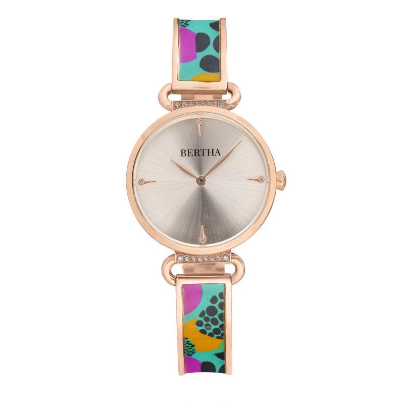 Reloj: Pulsera Bertha Katherine Con Diseño Esmaltado  Color Turquesa - Venta Internacional.