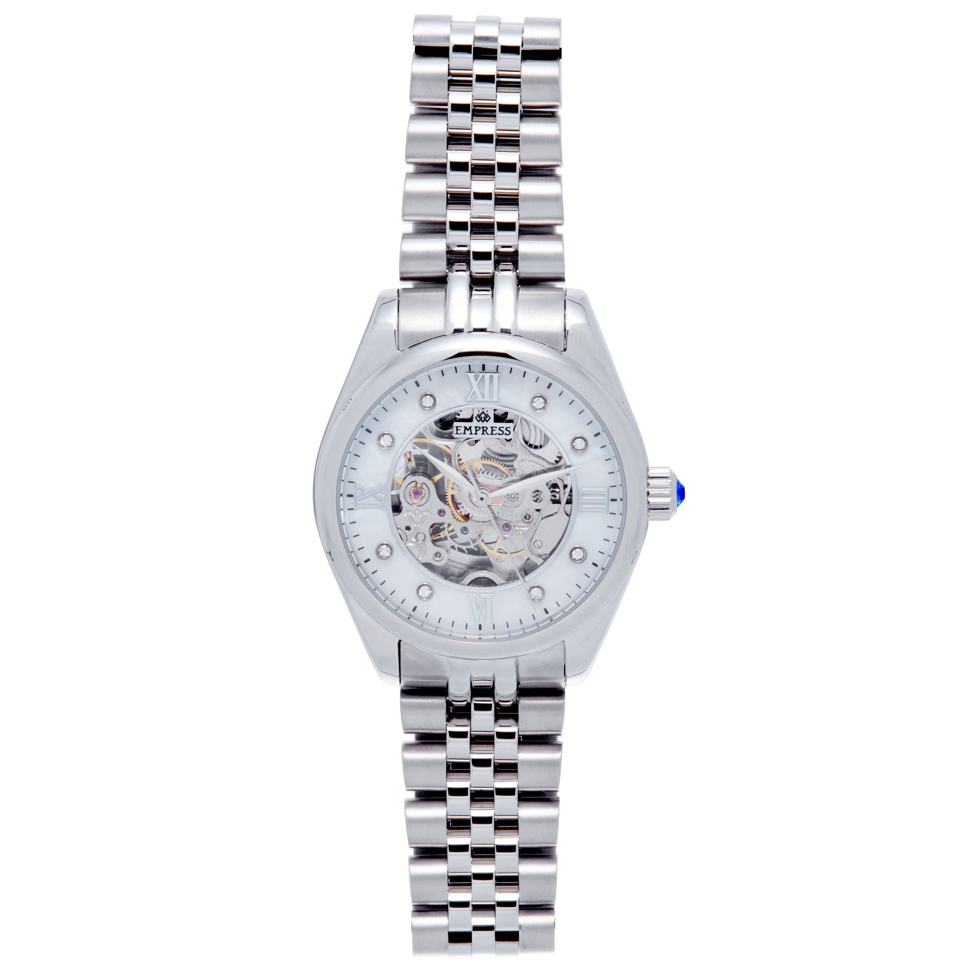 Reloj Empress Magnolia Automatic Mop Skeleton Con Esfera Azul/plateada - Venta Internacional.