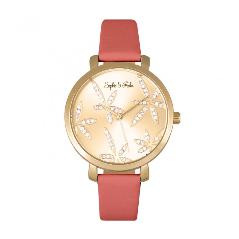 Reloj Sophie & Freda Key West De Piel Con Cristales De Swarovski - Venta Internacional.