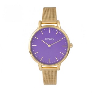 Foto 1 | Pulsera De Malla Watch Simplify The 5800 Para Mujer Color Dorado Y Morado - Venta Internacional.
