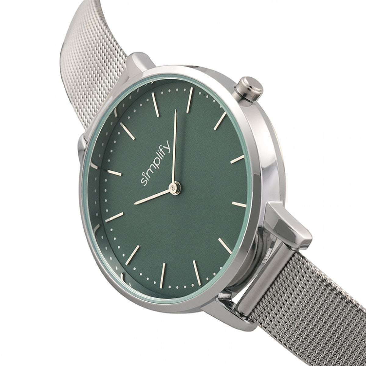 Foto 4 pulgar | Brazalete De Malla Watch Simplify The 5800 Para Mujer  Color Plateado Y Verde Azulado - Venta Internacional.