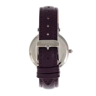 Foto 2 | Reloj Bertha Emily - Brazalete De Piel De Madreperla Color Plateado Y Morado - Venta Internacional.