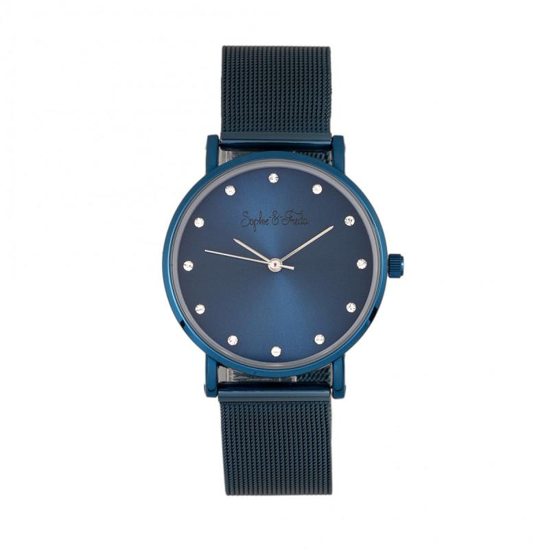 Reloj Sophie & Freda Savannah Con Cristales De Swarovski En Color Azul - Venta Internacional.