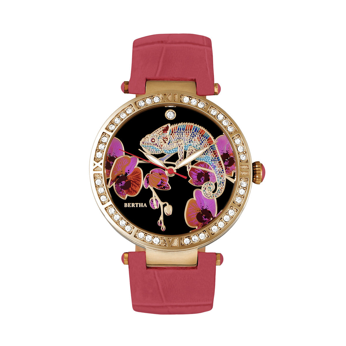 Foto 2 pulgar | Reloj Bertha Camilla - Brazalete De Piel En Madreperla  Color Coral - Venta Internacional.