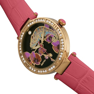 Foto 3 | Reloj Bertha Camilla - Brazalete De Piel En Madreperla Color Coral - Venta Internacional.