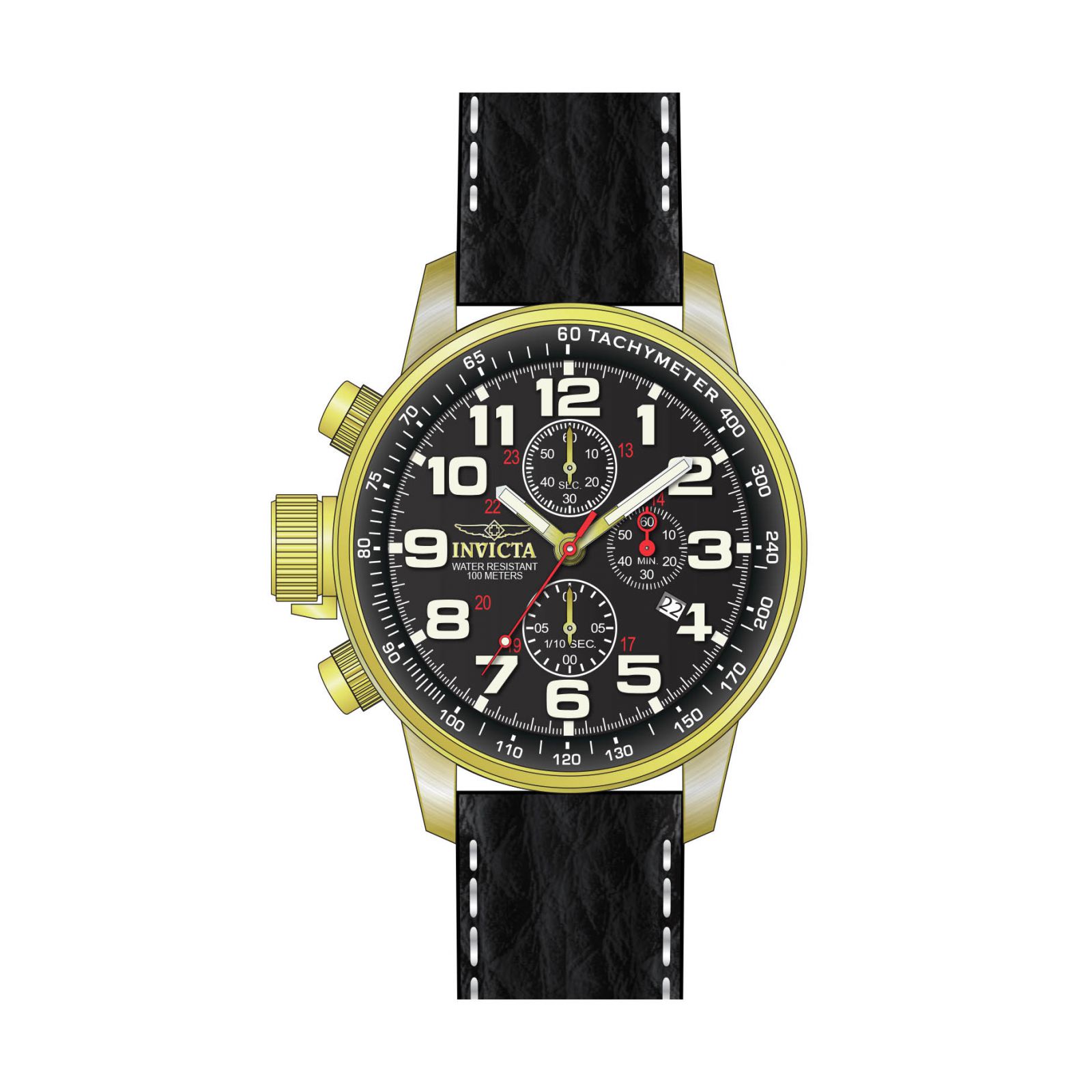 Foto 4 pulgar | Reloj Invicta 3330 color Dorado con Negro de Acero Inoxidable para Hombre