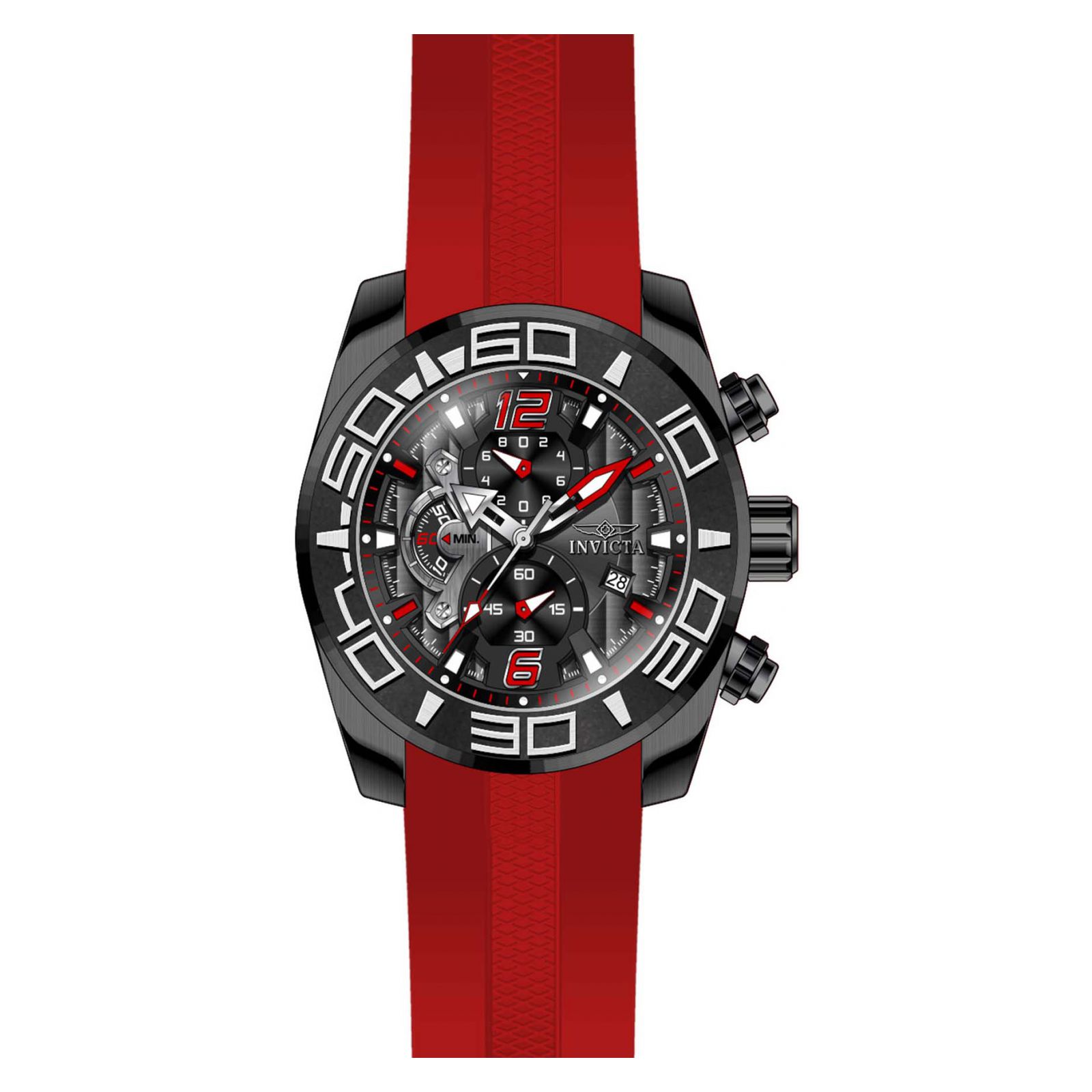 Foto 2 | Reloj Invicta 22810 de Acero Inoxidable Hombre color Negro con Rojo