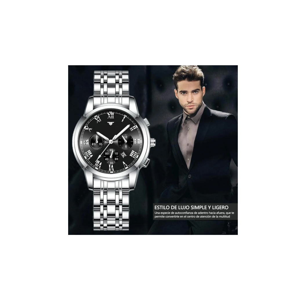 Foto 3 | Reloj Original con Fechador Correa Metálica para Hombre