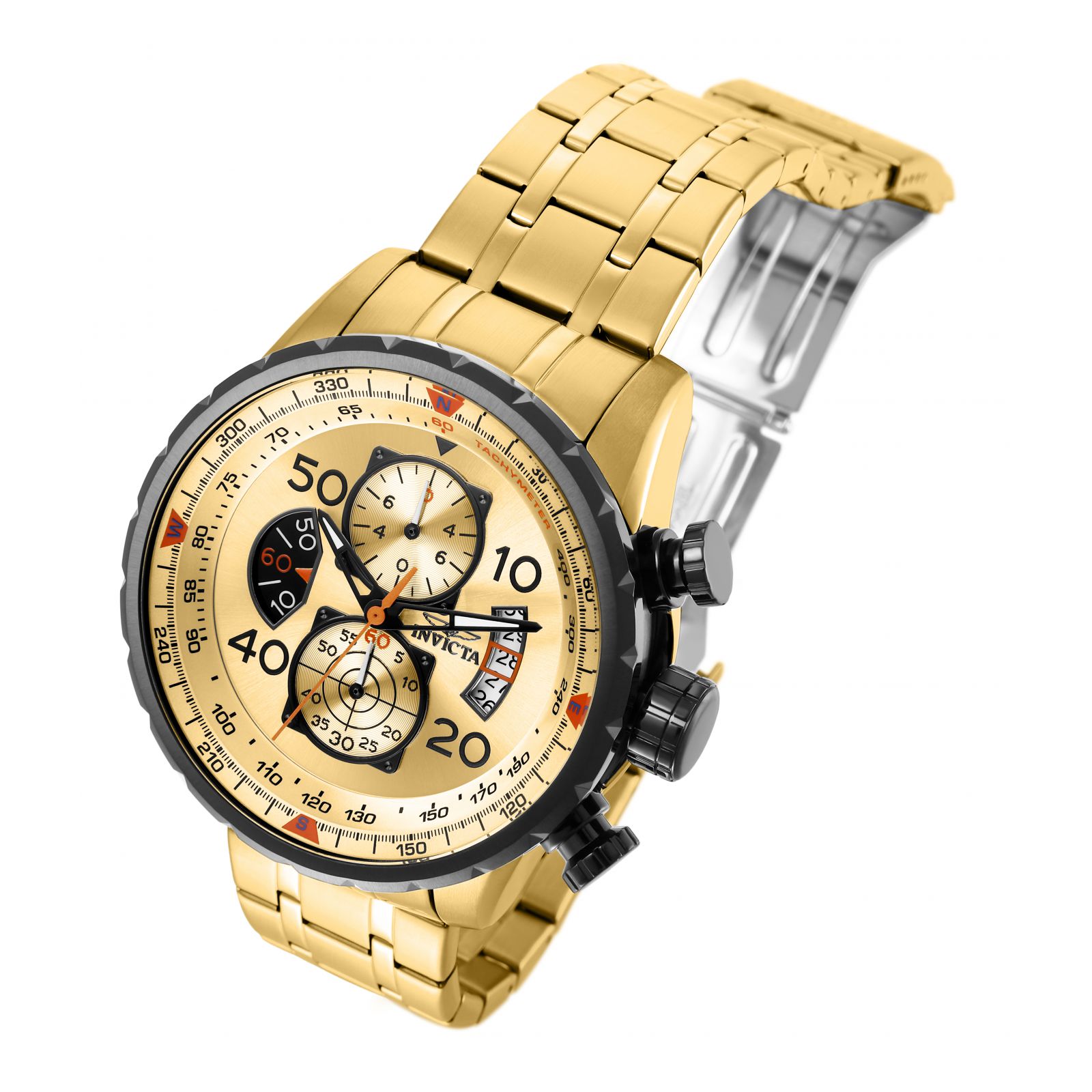 Foto 2 | Reloj Invicta Aviator 17205 Acero Inoxidable color Dorado para Hombre