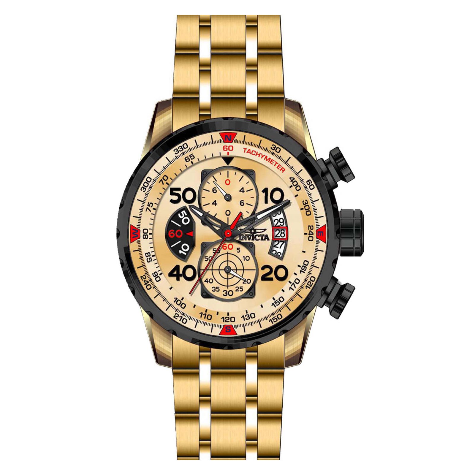 Foto 4 pulgar | Reloj Invicta Aviator 17205 Acero Inoxidable color Dorado para Hombre