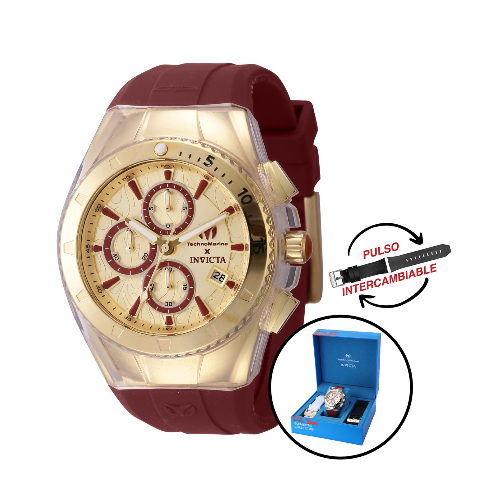 Foto 2 | Reloj Technomarine Five Elements TM-122004 de Acero Inoxidable para Hombre