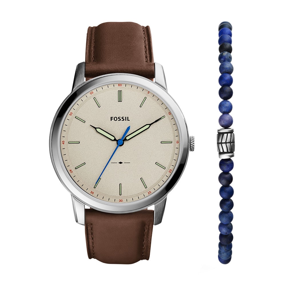 Set Fossil Reloj Minimalist 44mm y Pulsera  Azul $2,579