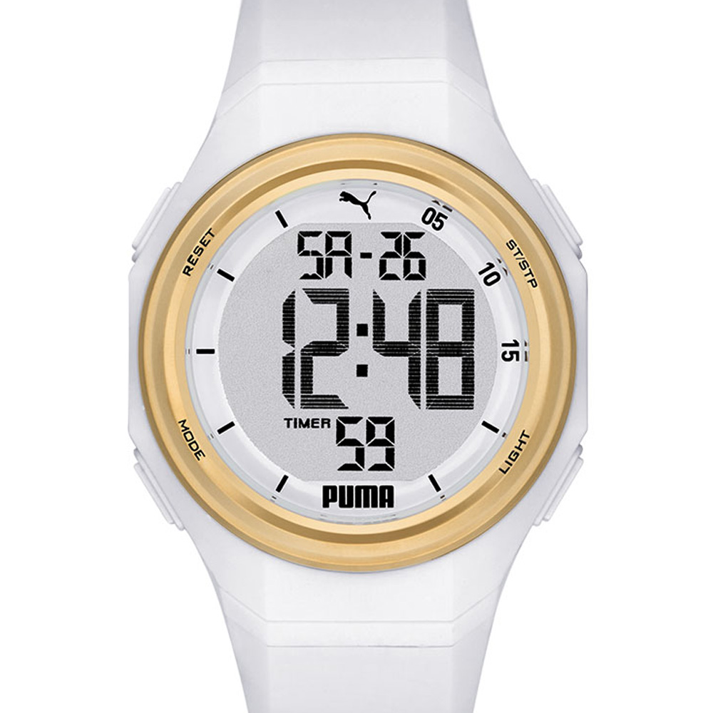 Foto 3 pulgar | Reloj Puma Blanco  Plataforma Puma 9 Poliuretano Negro y Blanco Pantalla Positiva Movimiento Digital para Hombre