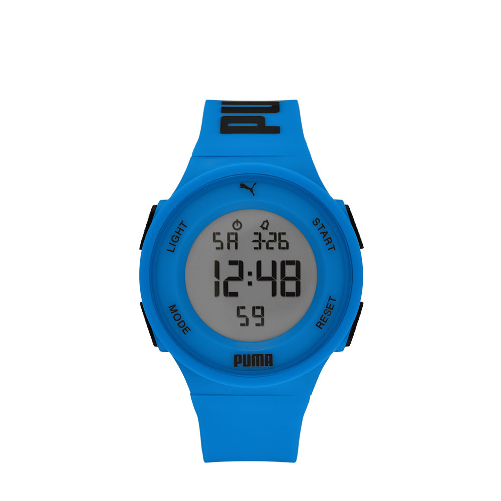 Reloj Puma Azul Digital Esfera Positiva Movimiento Lcd Correa Poliuretano para Hombre