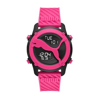 Foto 1 | Reloj Puma Big Cat Rosa 44mm Esfera de Visualización Negativa Correa de Pol Rosa Resistente al Agua 50m para Hombre
