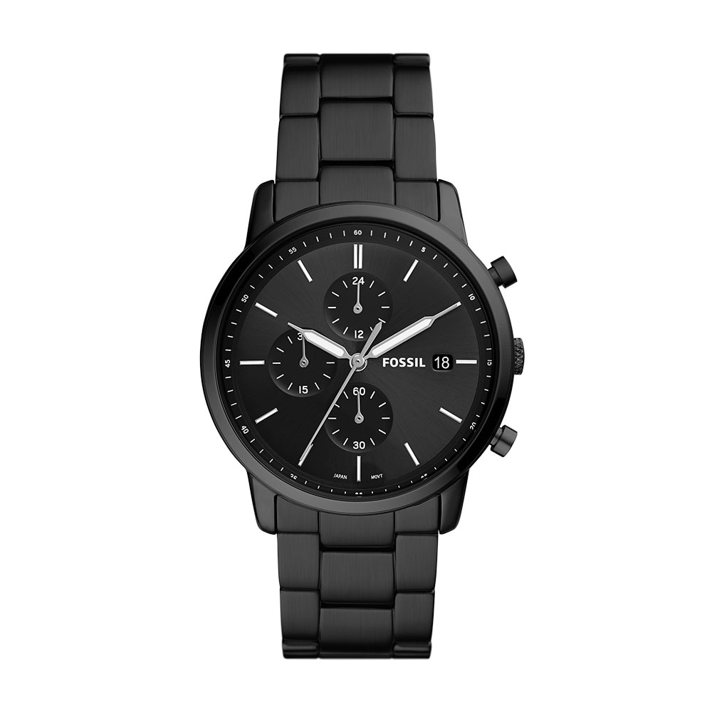 Reloj Fossil Minimalist Chrono color Negro Extensible de Acero Inoxidable Coppel