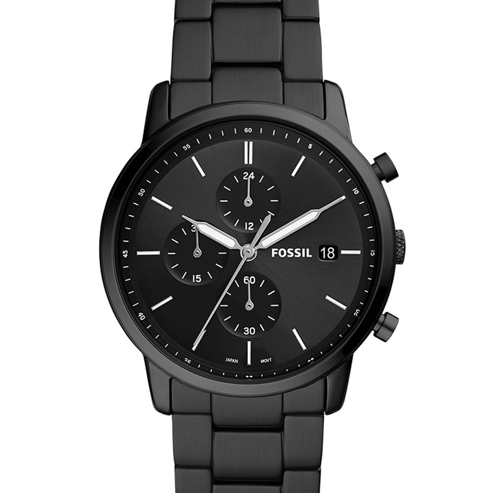 Foto 2 | Reloj Fossil Minimalist Chrono color Negro Extensible de Acero Inoxidable