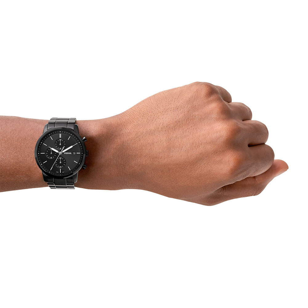 Foto 5 | Reloj Fossil Minimalist Chrono color Negro Extensible de Acero Inoxidable