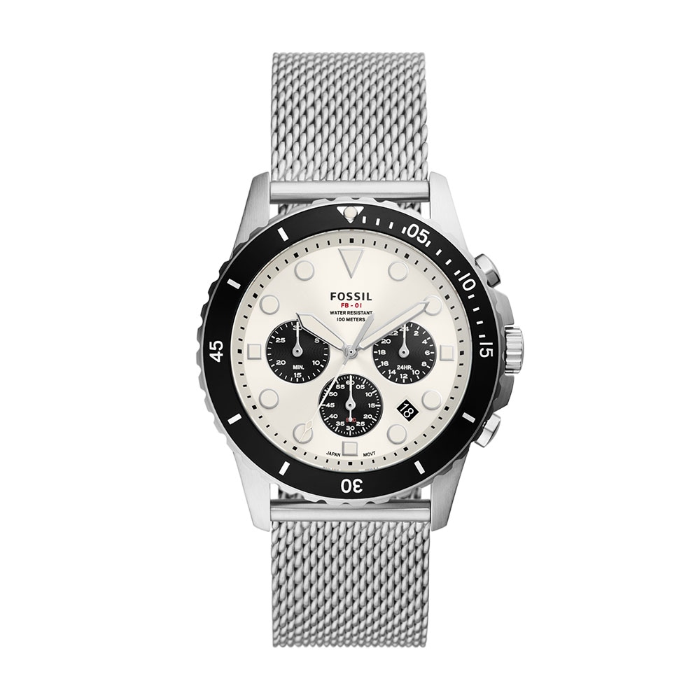 Reloj Fossil Fb-01 color Plata extensible de Acero Inoxidable $3,239