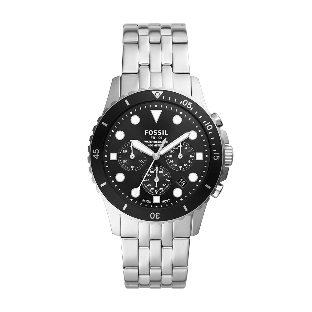 Reloj Fossil Fb - 01 Chrono color Plata Extensible de Acero Inoxidable