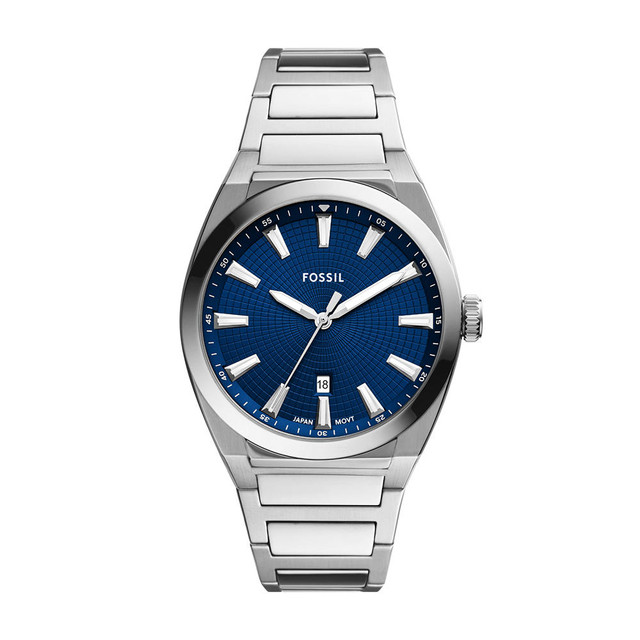 Reloj Fossil Everett 3 Hand Fs5822 Color Plata para Caballero