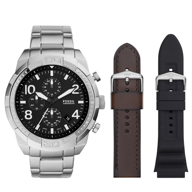 Set Fossil Bronson Fs5968 Set color Plateado para Caballero