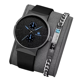 Foto 1 | Set Reloj Hombre De Cuarzo De Negocios Pulsera Caja Negro