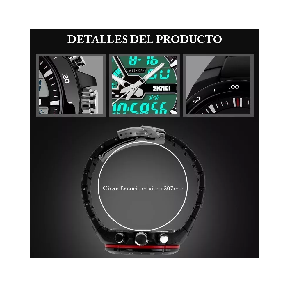 Foto 5 | Reloj Digital Analógo Moda Deportivo Impermeable Para Hombre