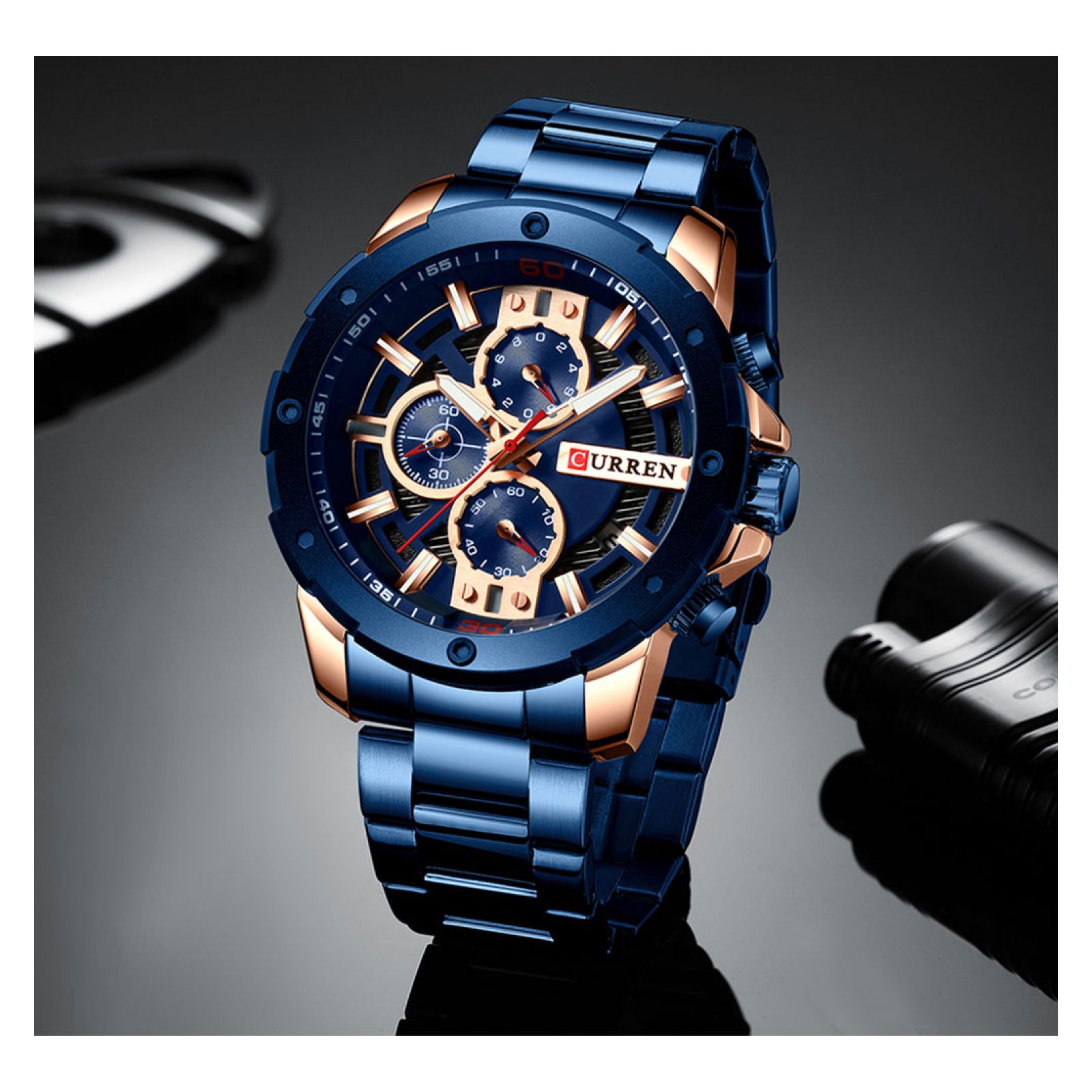 Foto 4 pulgar | Reloj Curren Krec6703 color Azul para Hombre