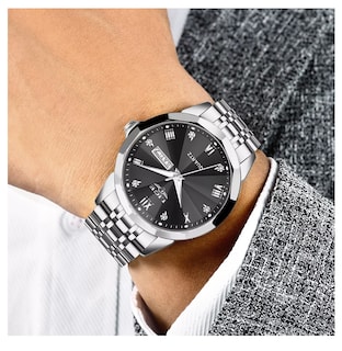 Foto 4 | Reloj De Cuarzo Casual Impermeable Para Hombre Plata