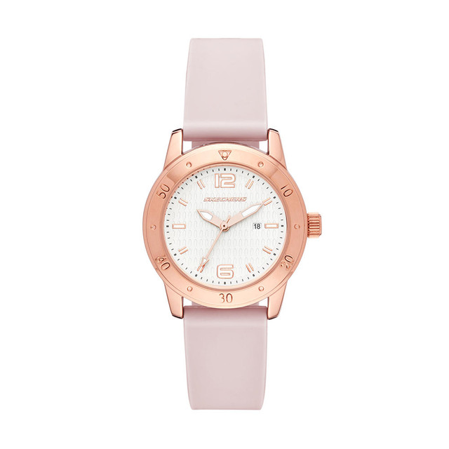 Reloj De Pulso Skechers Redondo Sr6170 Color Oro Rosado Para Dama