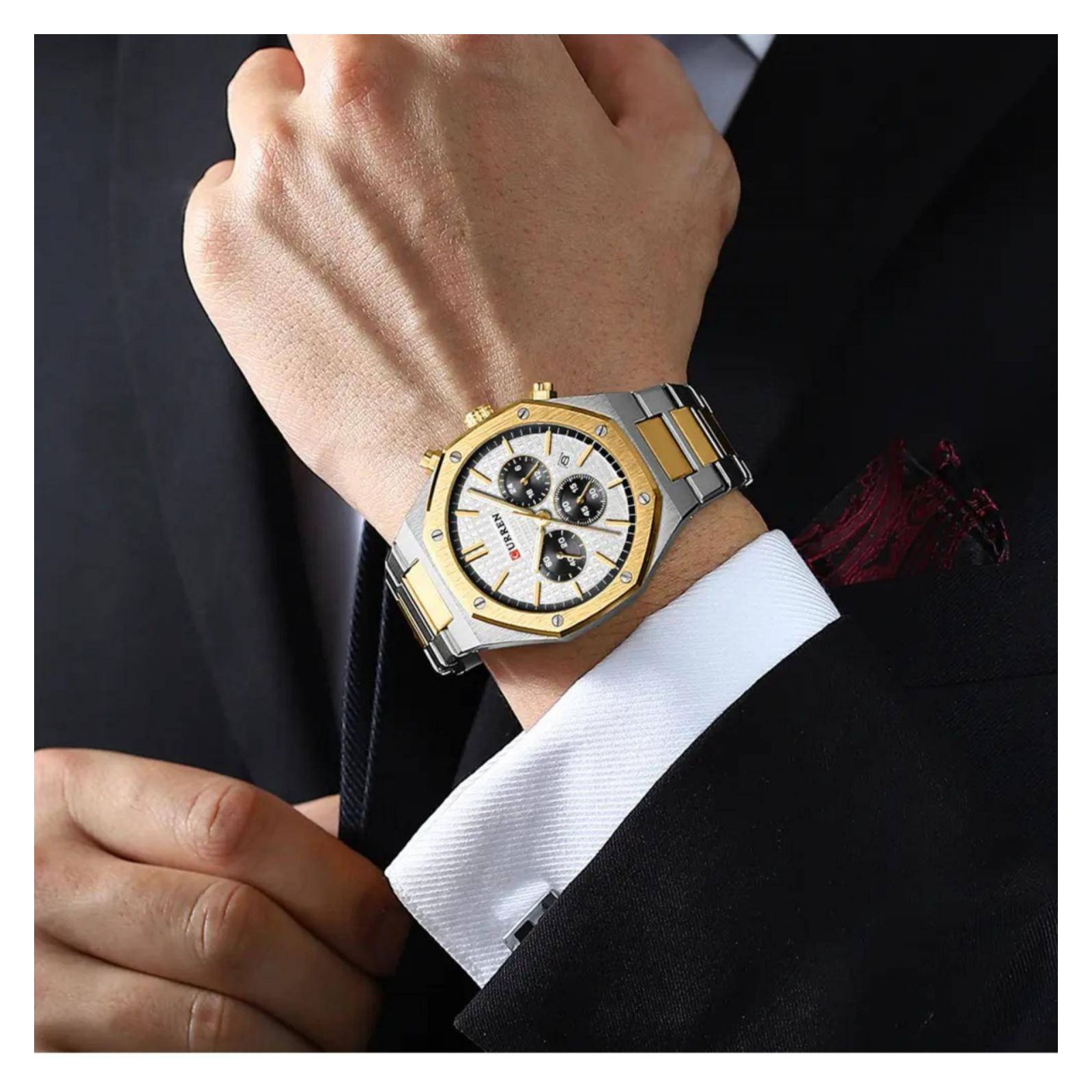 Foto 2 | Reloj Curren Kred8403 Plata para Hombre