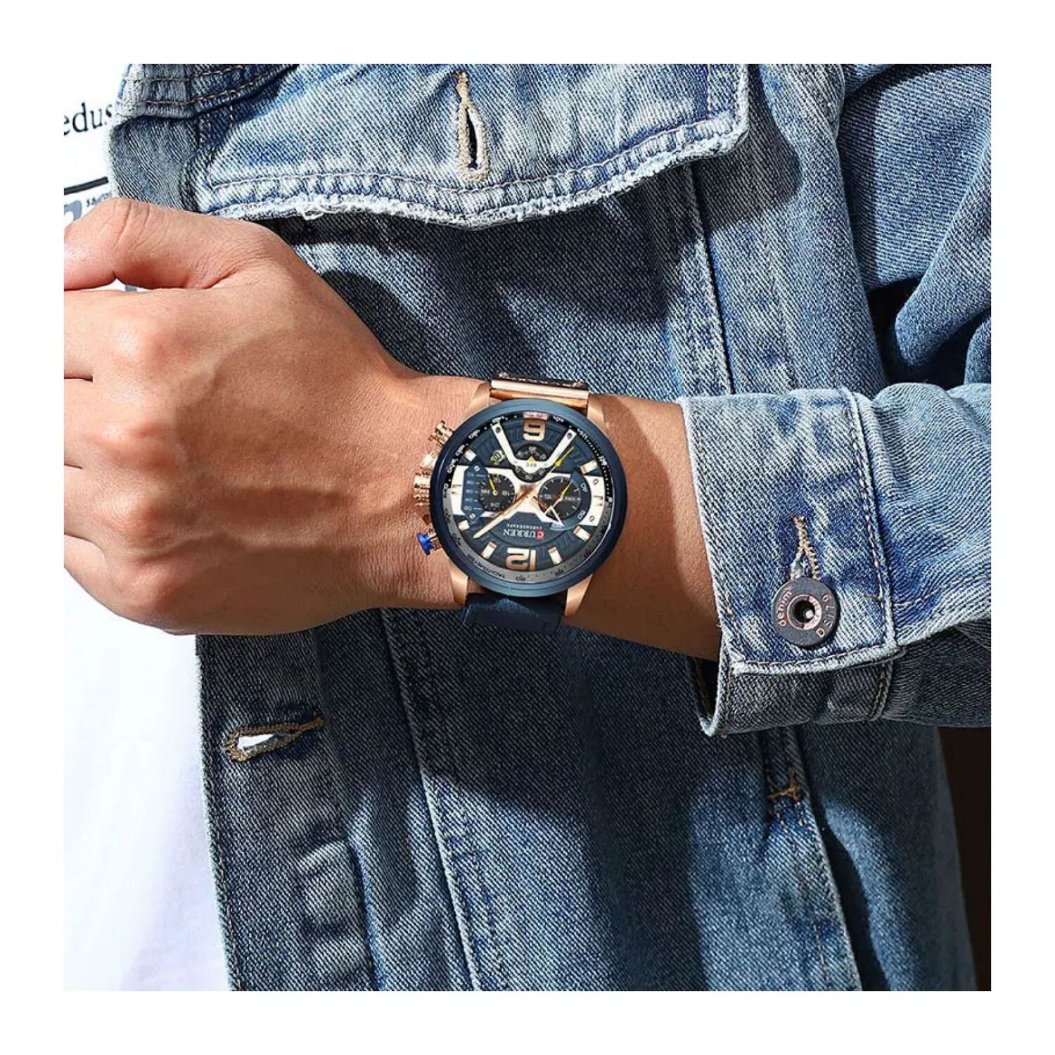 Foto 4 pulgar | Reloj Curren Krec57180303 Azul para Hombre