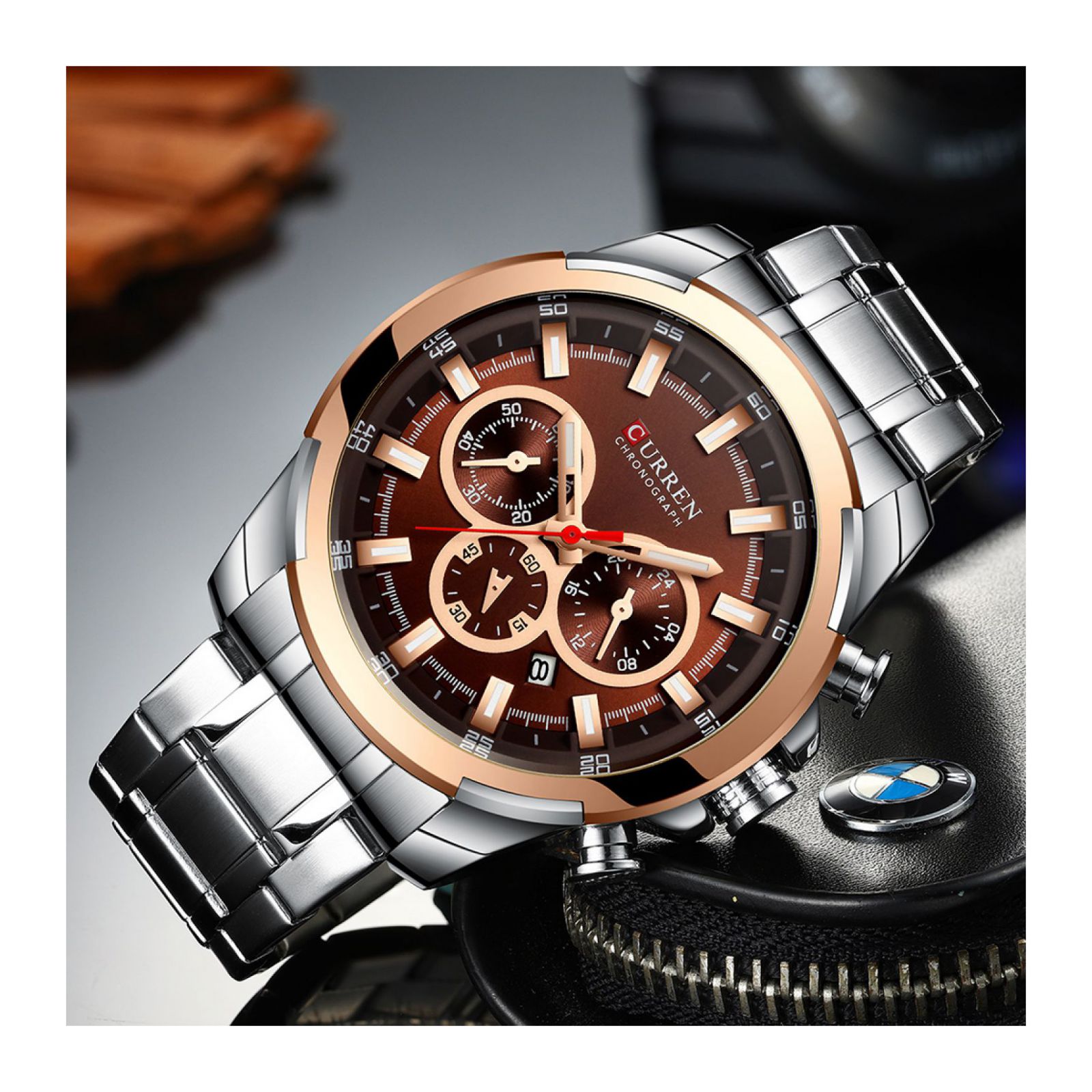 Foto 8 pulgar | Reloj Curren Krec941928 Plata para Hombre