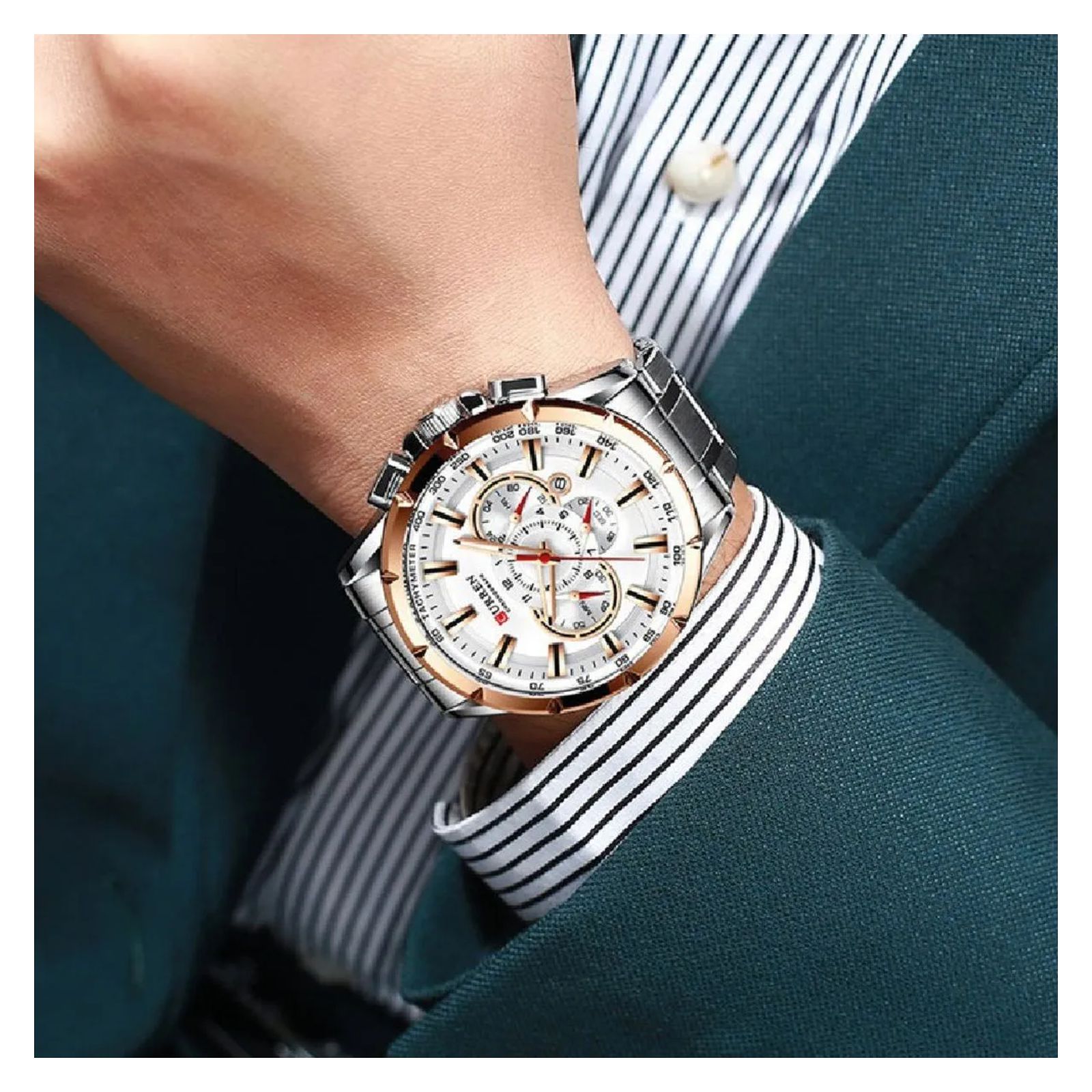 Foto 5 pulgar | Reloj Curren Krec951902 Plateado para Hombre