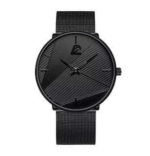 Foto 1 | Kit De Reloj 3 Piezas Minimalista A La Moda De Pulsera Y Collar Negro