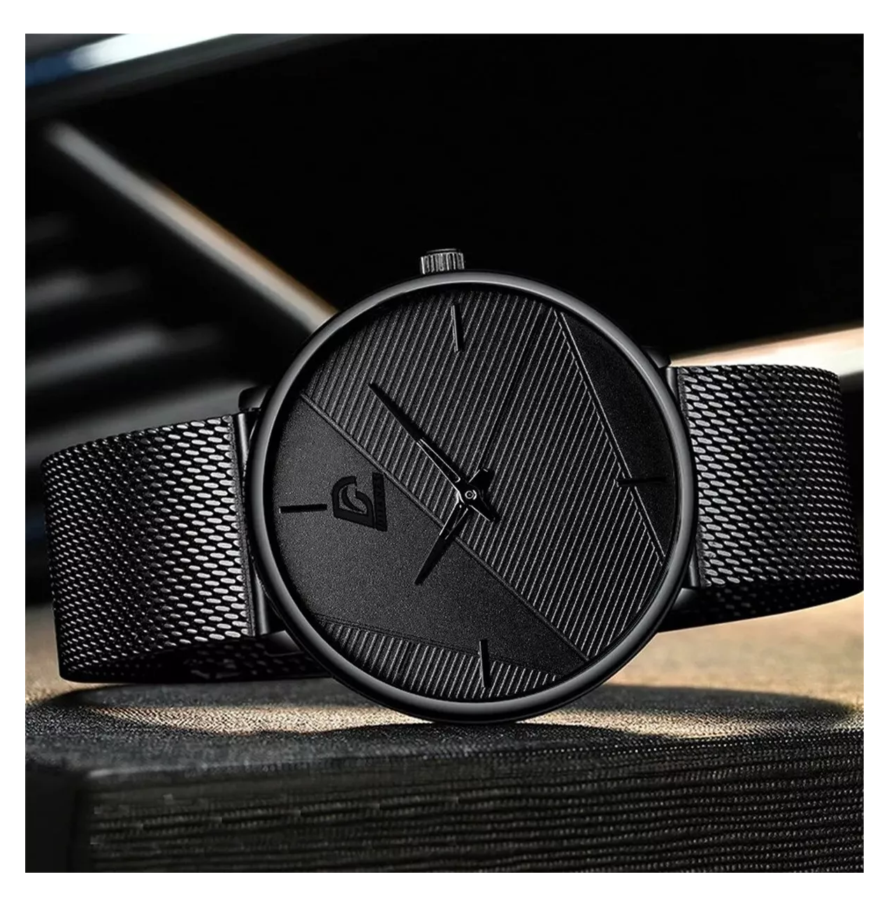 Foto 4 | Kit De Reloj 3 Piezas Minimalista A La Moda De Pulsera Y Collar Negro