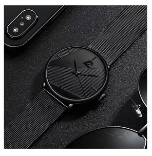 Foto 5 | Kit De Reloj 3 Piezas Minimalista A La Moda De Pulsera Y Collar Negro