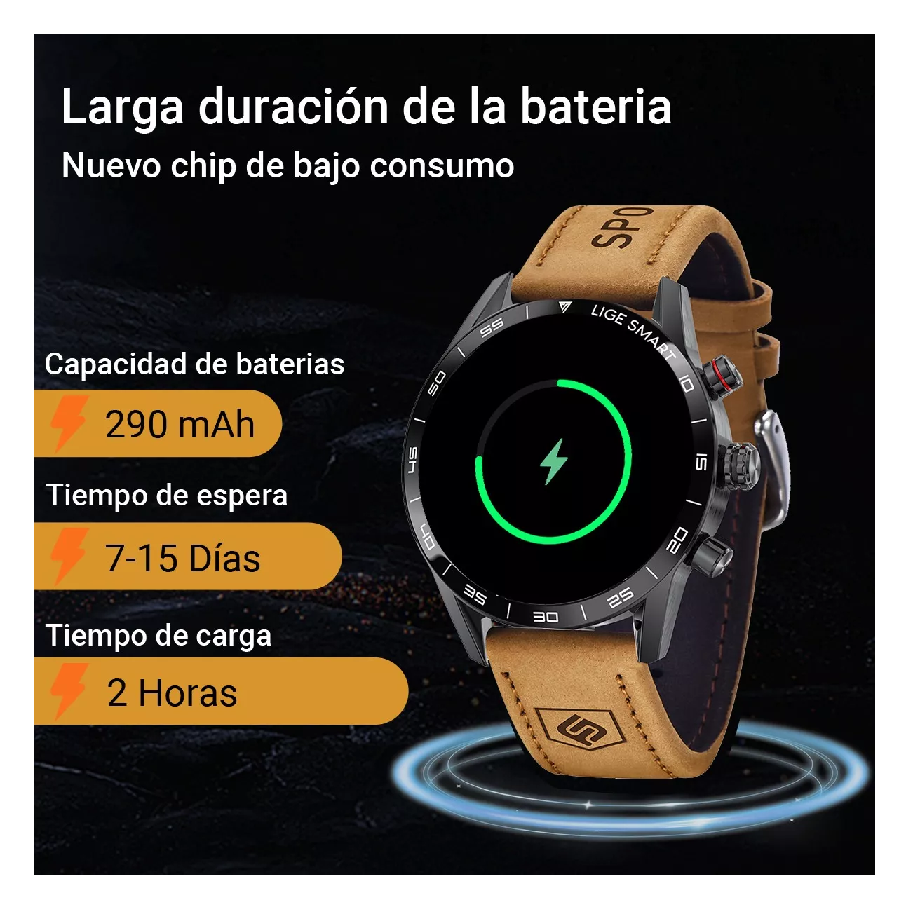 Foto 4 pulgar | Reloj Smartwatch Belug Café para Hombre