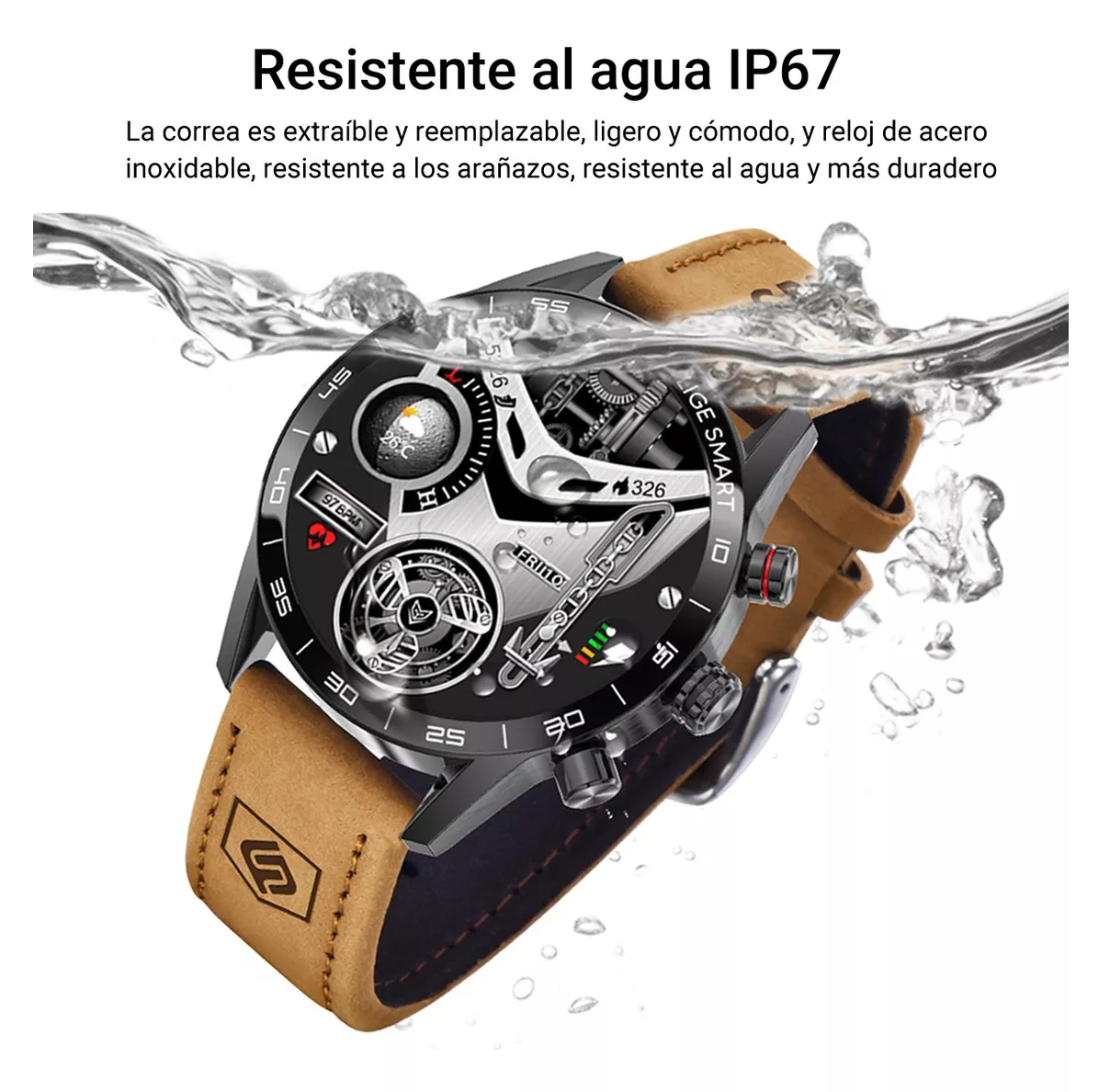 Foto 5 pulgar | Reloj Smartwatch Belug Café para Hombre