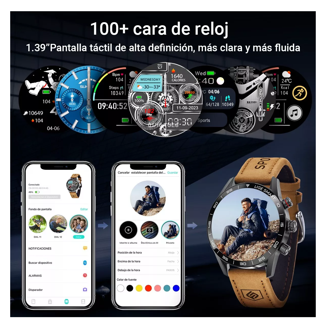 Foto 6 pulgar | Reloj Smartwatch Belug Café para Hombre