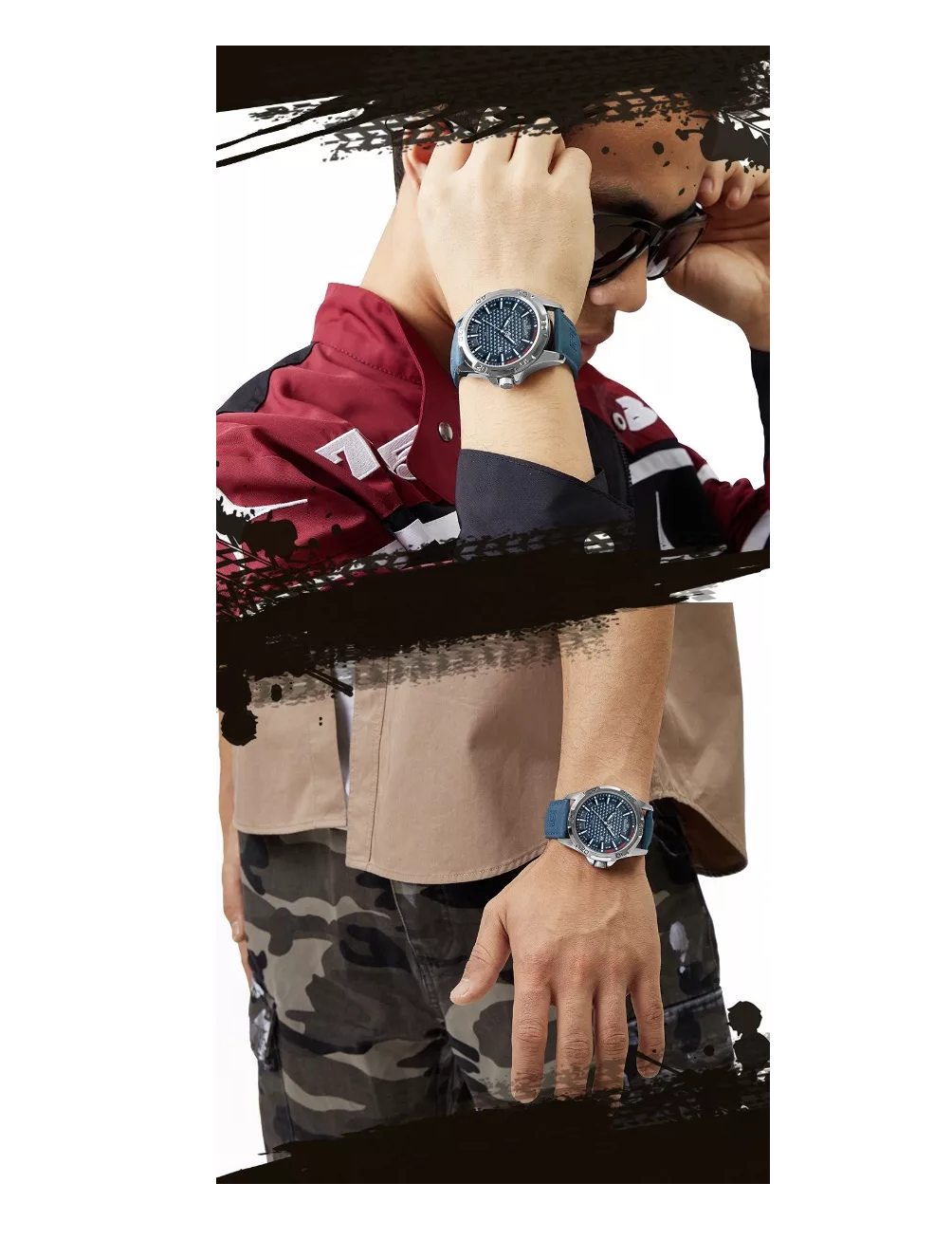 Foto 4 pulgar | Reloj de Pulsera Naviforce Azul Casual Impermeable con Correa de Cuero para Hombre