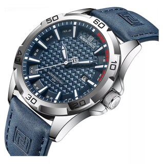 Foto 5 | Reloj de Pulsera Naviforce Azul Casual Impermeable con Correa de Cuero para Hombre