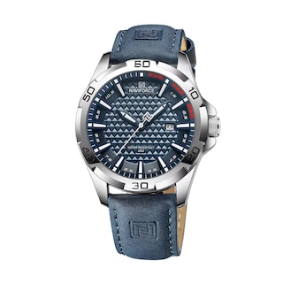 Foto 1 | Reloj de Pulsera Naviforce Azul Casual Impermeable con Correa de Cuero para Hombre