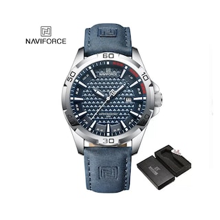 Foto 2 | Reloj de Pulsera Naviforce Azul Casual Impermeable con Correa de Cuero para Hombre