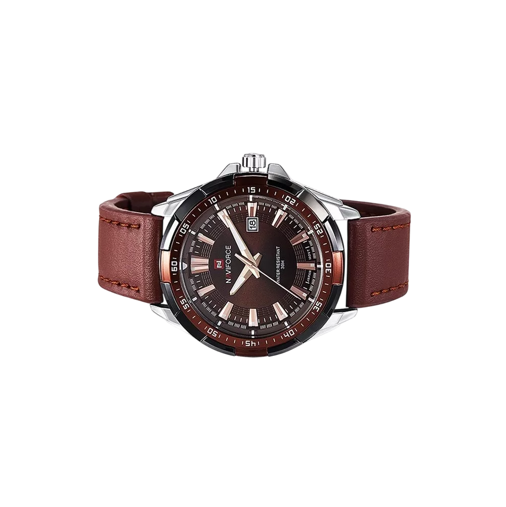 Foto 4 pulgar | Reloj Deportivo Naviforce Marrón Original de Cuarzo para Hombre
