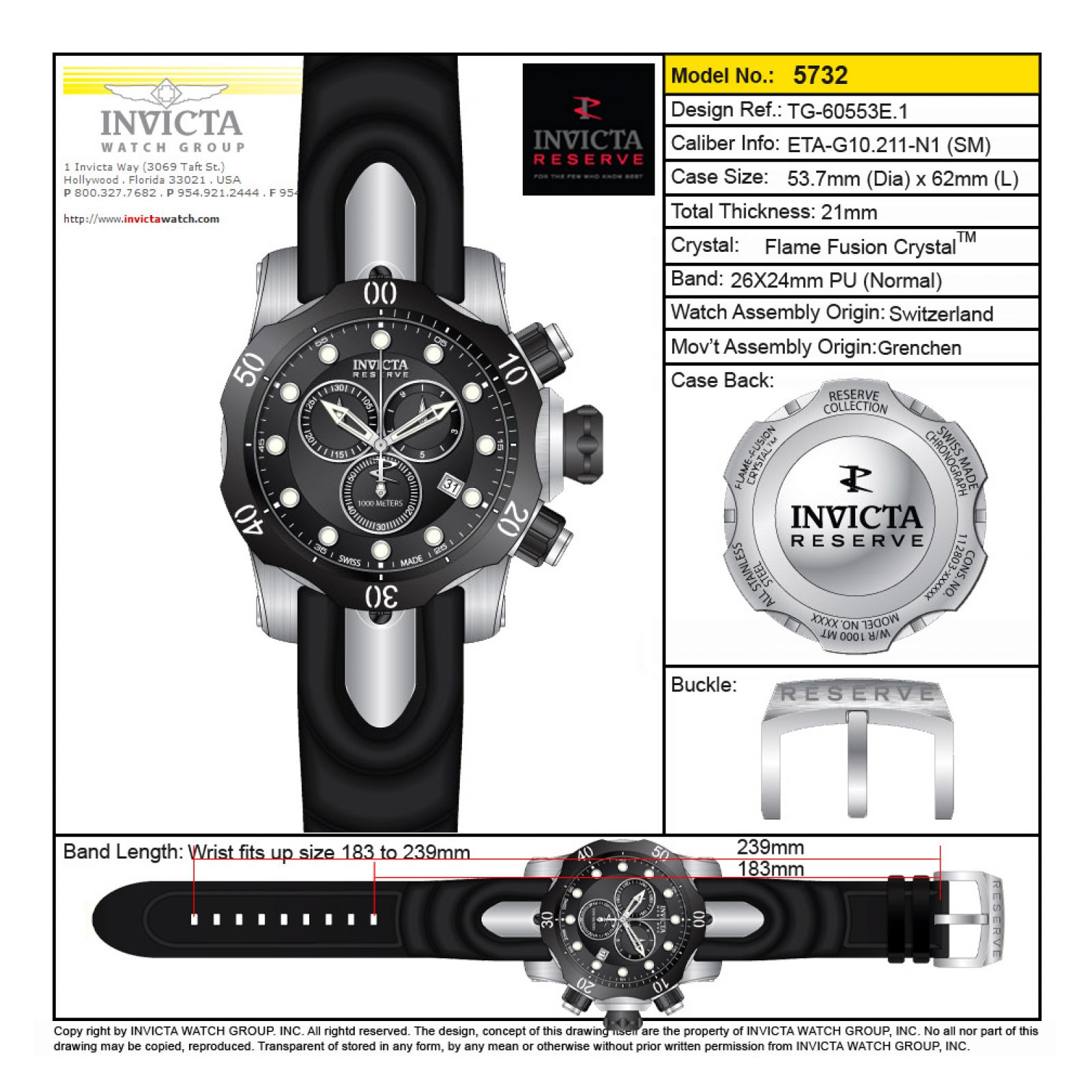 Foto 3 | Reloj Invicta Venom 5732 Acero Inoxidable Hombres