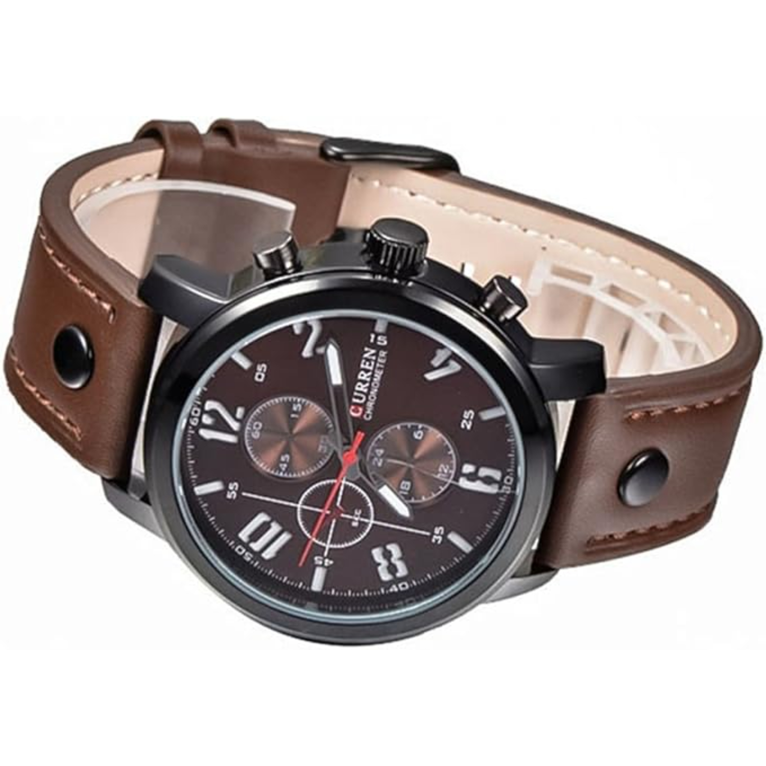 Foto 4 pulgar | Reloj Curren 8106 con Caja de Acero Inoxidable Negro y Tablero Púrpura