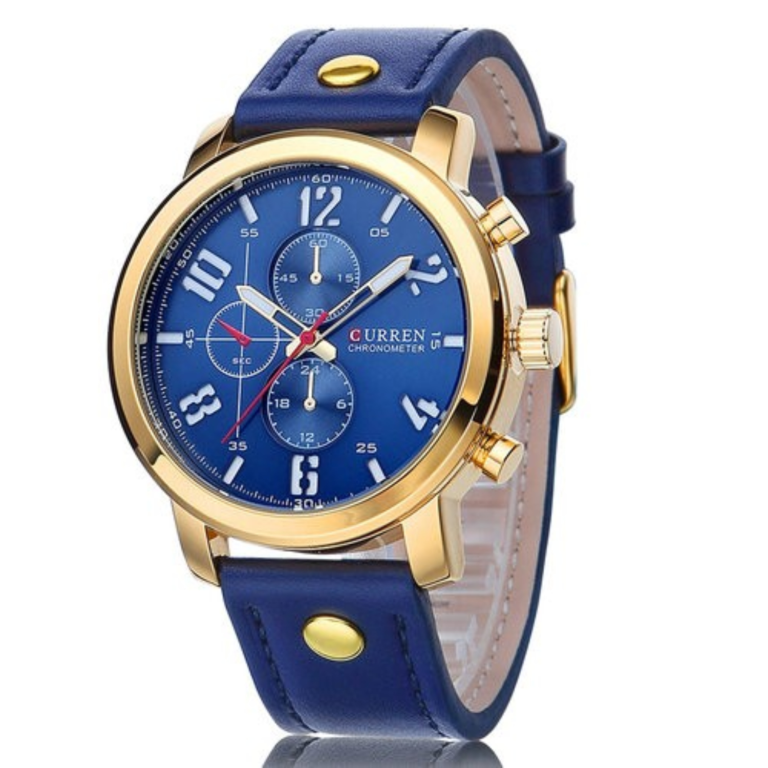 Foto 2 pulgar | Reloj Curren 8192 Krea131803 Acero Inoxidable Dorado Tablero Azul