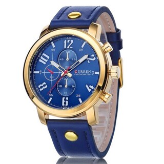Foto 1 | Reloj Curren 8192 Krea131803 Acero Inoxidable Dorado Tablero Azul